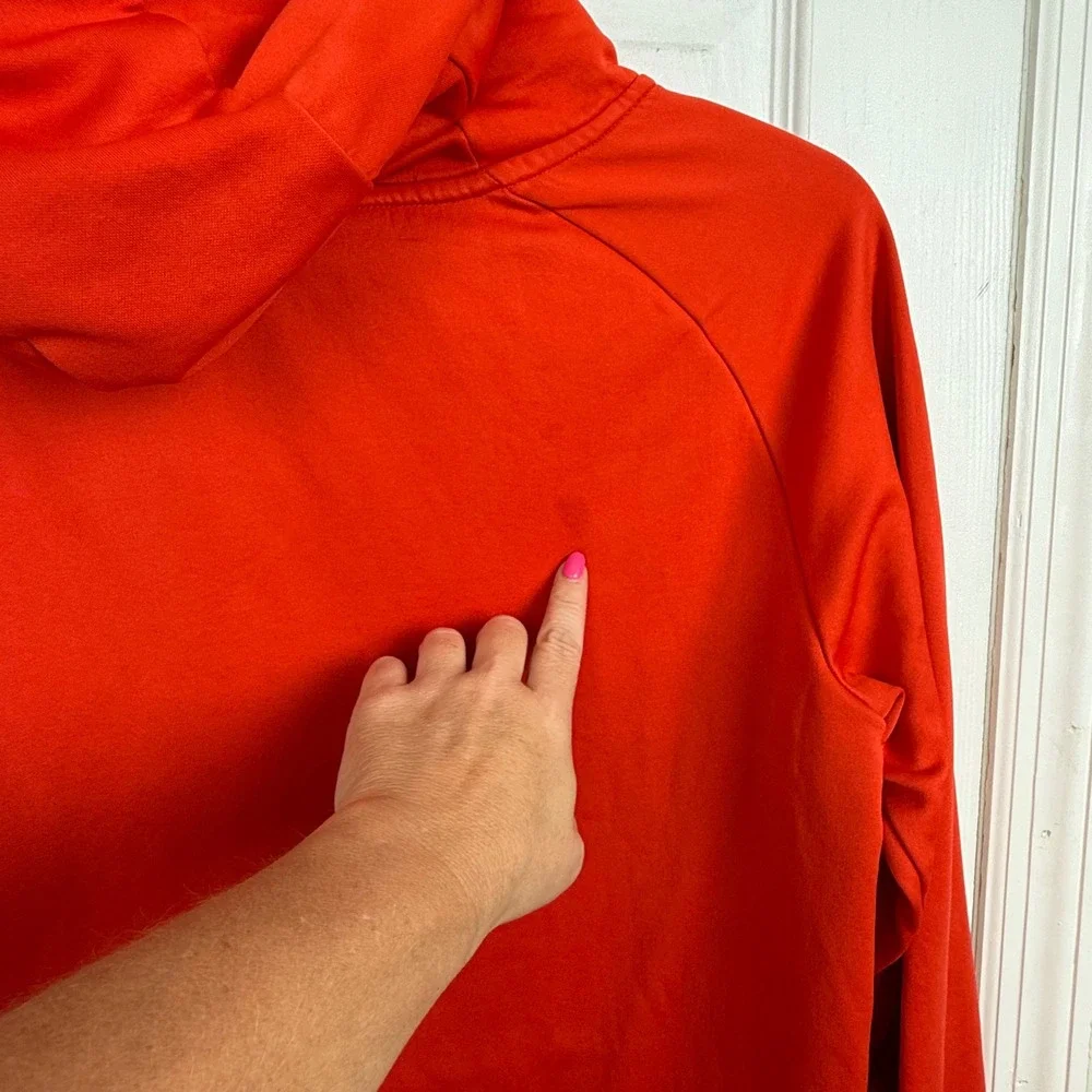 Nike Dri-FIT Swoosh Hoodie Pullover Sweatshirt Mens Size S Red‎ Black
